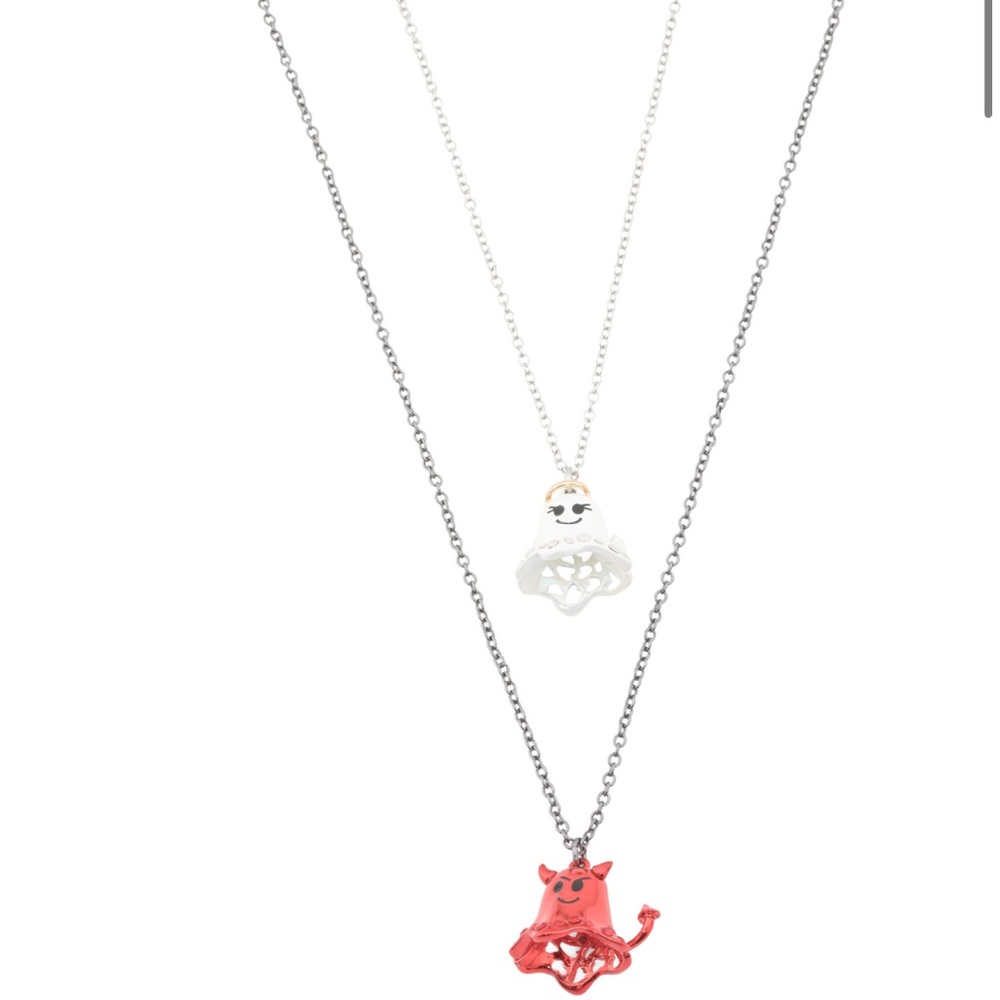 Betsey Johnson Best Friends Ghost Necklace Set NWT - Picture 2 of 8